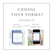 Invitation Elégant Carreaux Bleus Garçon Première Communion