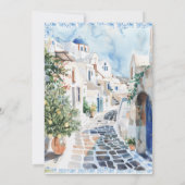 Invitation Elégant carreaux d'aquarelle florale | Grèce Maria (Dos)