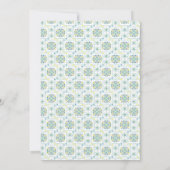 Invitation Elégant carrelage marocain Floral Bleu (Dos)