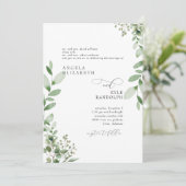 Invitation Elégant Cascadé De Verdure Mariage Les Deux Parent (Debout devant)