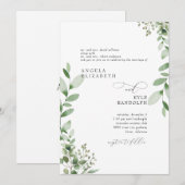 Invitation Elégant Cascadé De Verdure Mariage Les Deux Parent (Devant / Derrière)