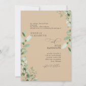 Invitation Elégant Cascading Greenery Mariage Khaki (Devant)