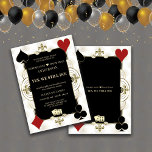 Invitation Elégant Casino Las Vegas Poker Vows Renouvellement<br><div class="desc">Pour 10, 25, 50 ans de fête Mariage. Unique Casino Royale et Great Gatsby conception de carte à thème. Il présente un style art déco vintage, Hollywood des années 1920, deux dés, jouant à des costumes de motif Art déco en or blanc. Des termes spéciaux sont utilisés comme dans le...</div>