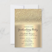 Invitation Elégant Casquette de Parties scintillant d'or, Par (Dos)