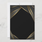 Invitation Élégant Casquette Gold Grad Graduation noir (Dos)