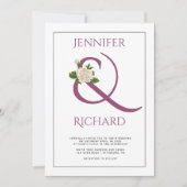 Invitation Elégant cassis mauve et mariage rose (Devant)