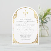 Invitation Elegant Catholic Mass Wedding (Debout devant)