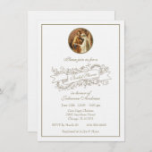 Invitation Élégant Catholique Or Simple Classique (Devant / Derrière)