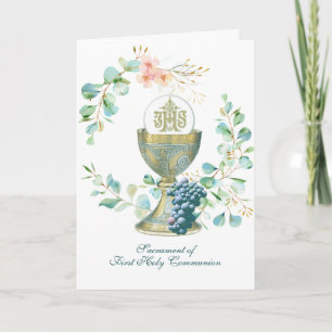 Invitation Élégant Catholique Première Sainte Communion Relig
