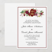 Invitation Élégant catholique Rose Mariage religieux (Devant / Derrière)