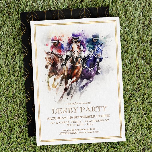 Invitation Elégant cavalier Derby Party / Equestrio