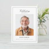 Invitation Elegant Celebration of Life Funeral Photo QR Code (Debout devant)