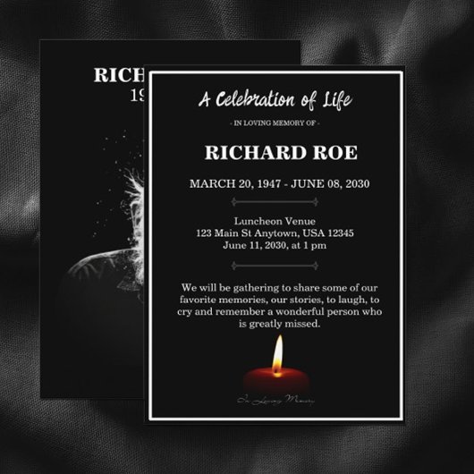 Invitation Elegant Celebration of Life Memorial Service 