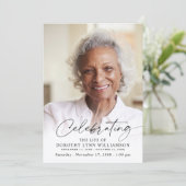 Invitation Elegant Celebration of Life Photo Memorial (Debout devant)