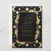 Invitation Elégant Celestial Black & Gold Stars 30e anniversa (Devant)