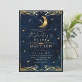 Invitation Elegant Celestial Blue Wedding (Debout devant)