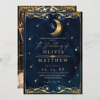 Invitation Elegant Celestial Blue Wedding 
