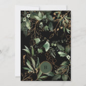 Invitation Elégant Cercles d'or Eucalyptus Boho Moss Green (Dos)