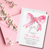 Invitation Elégant C'est une fille Ribbon Baby shower Bow ros