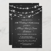 Invitation Élégant Chaîne Brillante Noire pour Anniversaire d (Devant / Derrière)