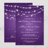 Invitation Élégant Chaîne Étincelante Violette pour Anniversa (Devant / Derrière)