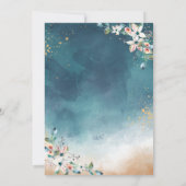 Invitation Élégant Chalice Aquarelle Fleurs Baptême (Dos)