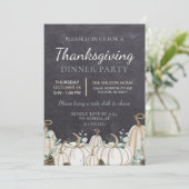 Invitation Elégant Chalkboard Automne Automne Thanksgiving Dî (Debout devant)