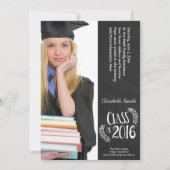 Invitation Élégant Chalkboard Classe de 2016 Graduation Party (Dos)