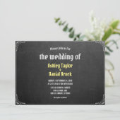 Invitation Élégant Chalkboard Simple Script Retro Mariage (Debout devant)