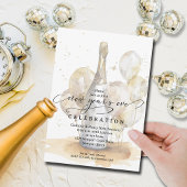 Invitation Elegant Champagne and Balloons New Year's Eve