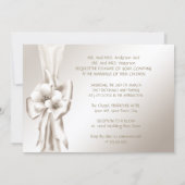 Invitation Elégant Champagne de Mariage Floral Cream Bow (Dos)