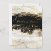 Invitation Elégant Champagne Gold Black White Luxury Mariage (Dos)