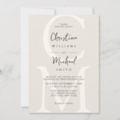 Invitation Elégant Champagne Minimal Chic Mariage (Devant)