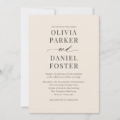 Invitation Elegant Champagne Modern Minimalist Wedding  (Devant)