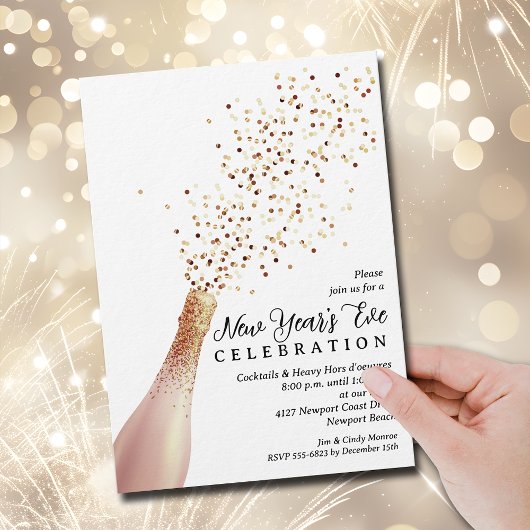 Invitation Elegant Champagne New Year's Eve
