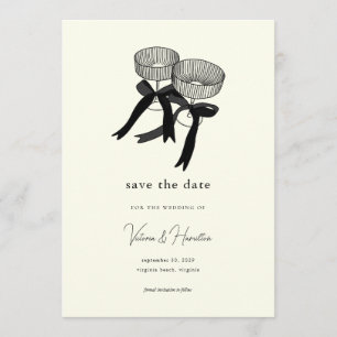 Invitation Élégant Champagne Noir et Blanc Save the Date