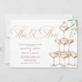 Invitation Elégant Champagne Or Couples Moderne Douche Couple (Devant)
