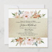 Invitation Elégant Champagne Or Floral Quinceañera (Devant)