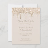 Invitation Elégant Champagne Parties scintillant Mariage Enre (Devant)