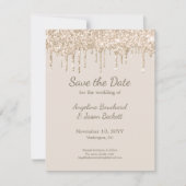Invitation Elégant Champagne Parties scintillant Mariage Enre (Devant)