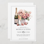 Invitation Élégant Champagne | Rose chic | Répétition (Devant / Derrière)