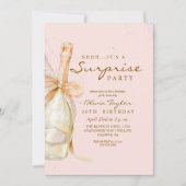 Invitation Élégant Champagne rose Rose 20e anniversaire (Devant)