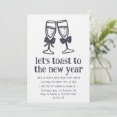 Invitation Elegant Champagne Toast New Year’s Eve Party (Debout devant)