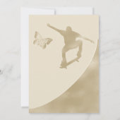 Invitation Elégant Champagne Twins Quince Patinage Papillon (Dos)