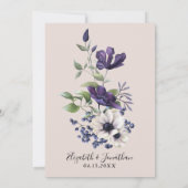 Invitation Elégant Champagne Vintage Floral (Dos)