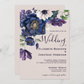 Invitation Elégant Champagne Vintage Floral (Devant / Derrière)