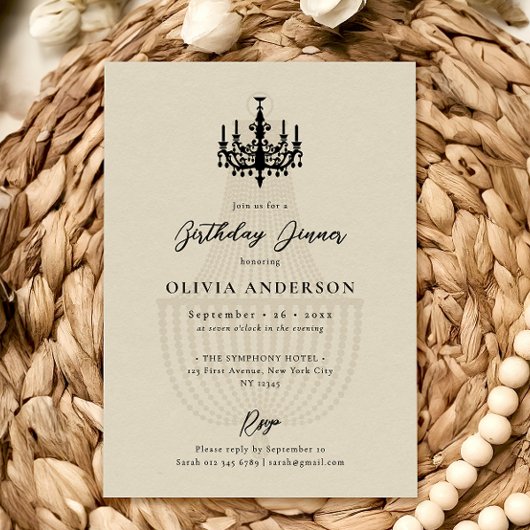 Invitation Elegant Chandelier Birthday Celebration