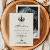 Invitation Elegant Chandelier & Photo Birthday Celebration