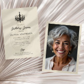 Invitation Elegant Chandelier & Photo Birthday Celebration