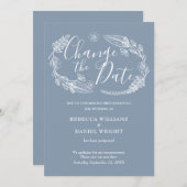 Invitation Élégant Changer la date reportée Floral (Devant / Derrière)